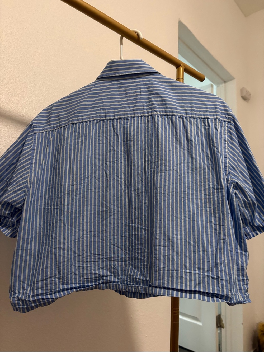 Fortunate LA Pinstripe Mechanic Cropped Button Up - Picture 3 of 3